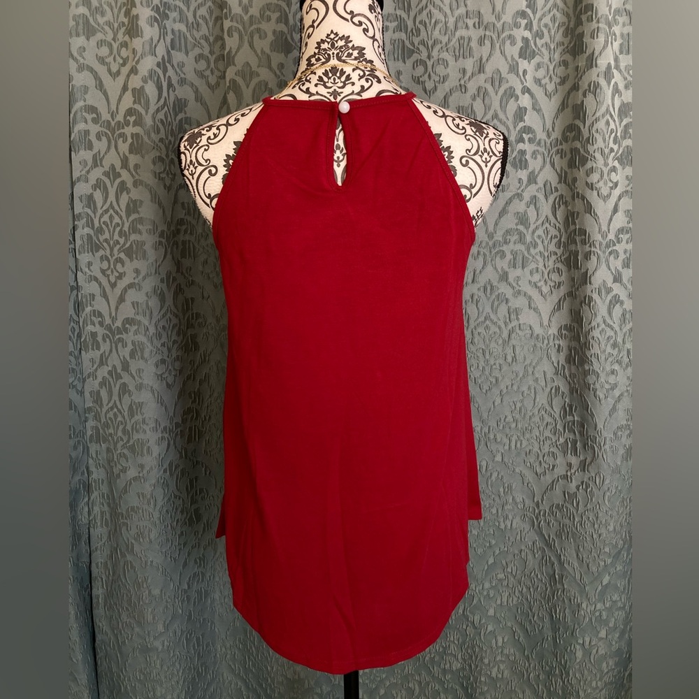 NEW Floral Lace High Neck Sleeveless Summer Top - Picture 5 of 9
